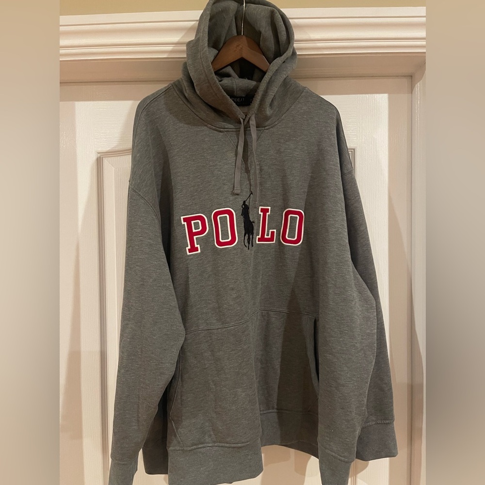 Polo grey hooded sweatshirt in size 4X.